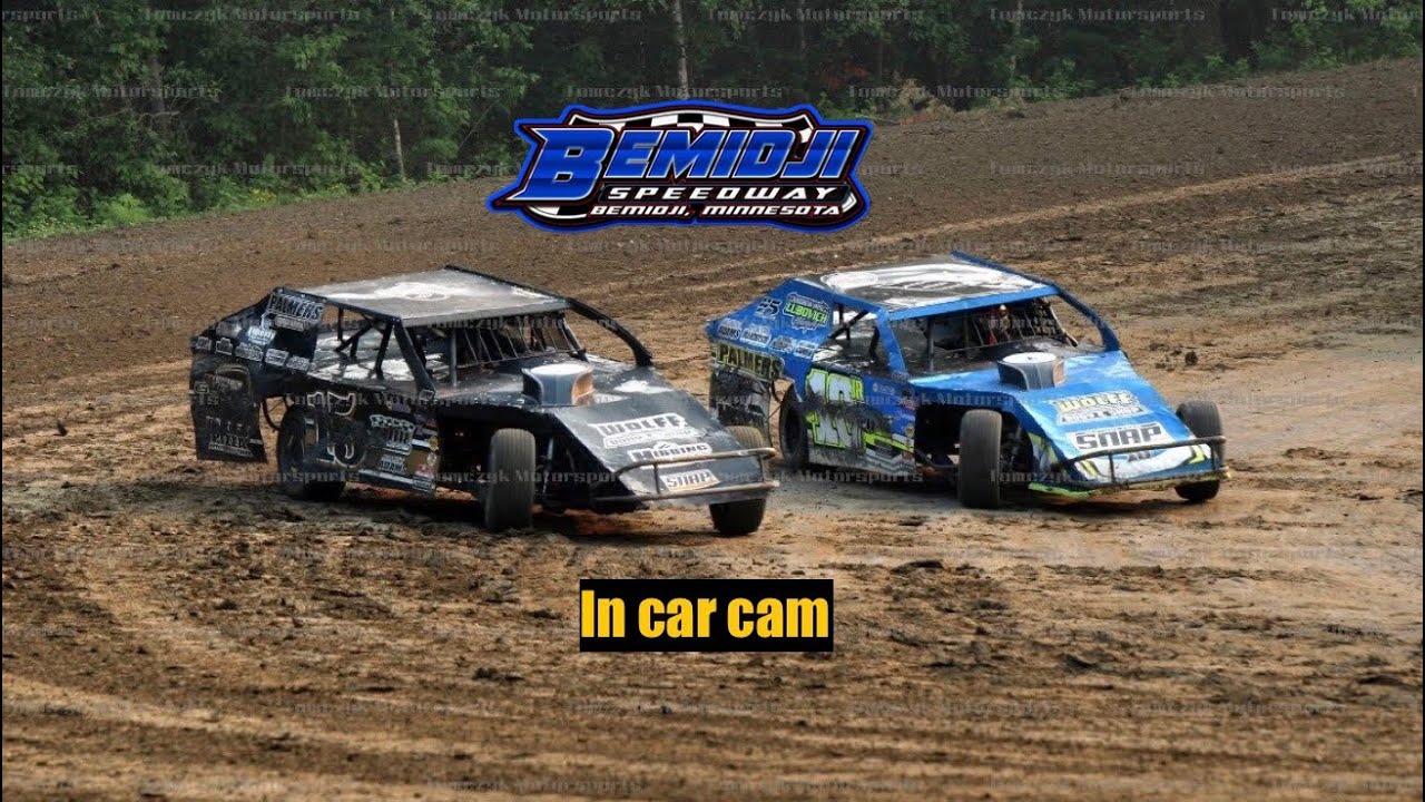 Sam Blevins bemidji speedway heat race win 