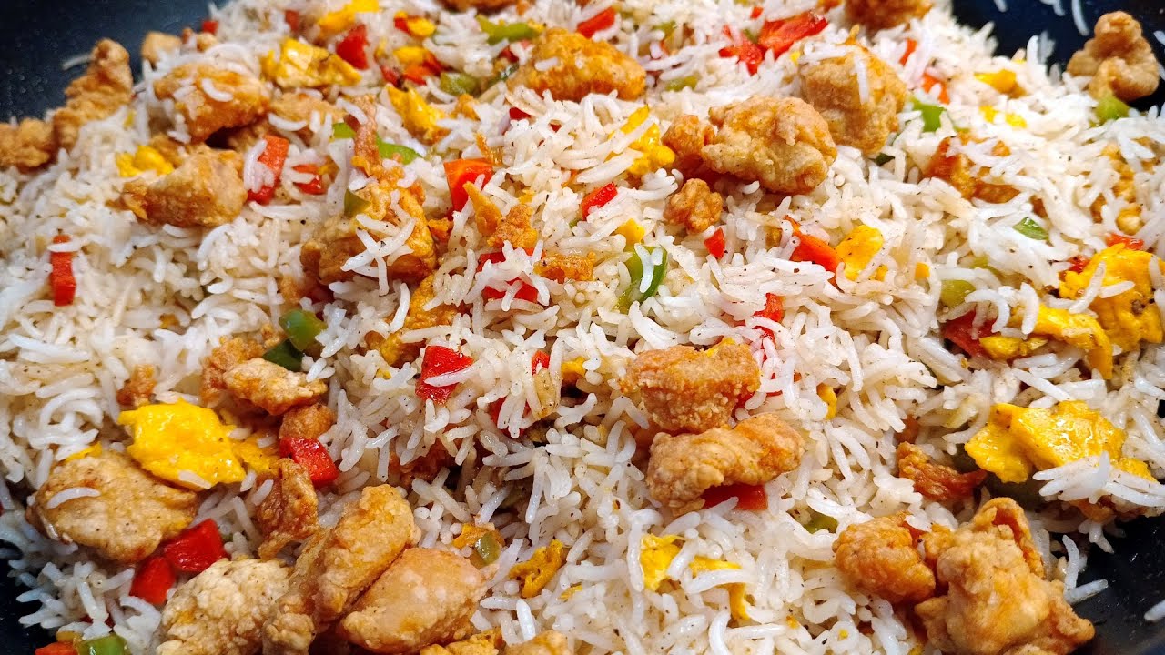 Chicken Fried Rice | Chinese Rice with Crispy Chicken | Vegetable Rice with Crispy Chicken