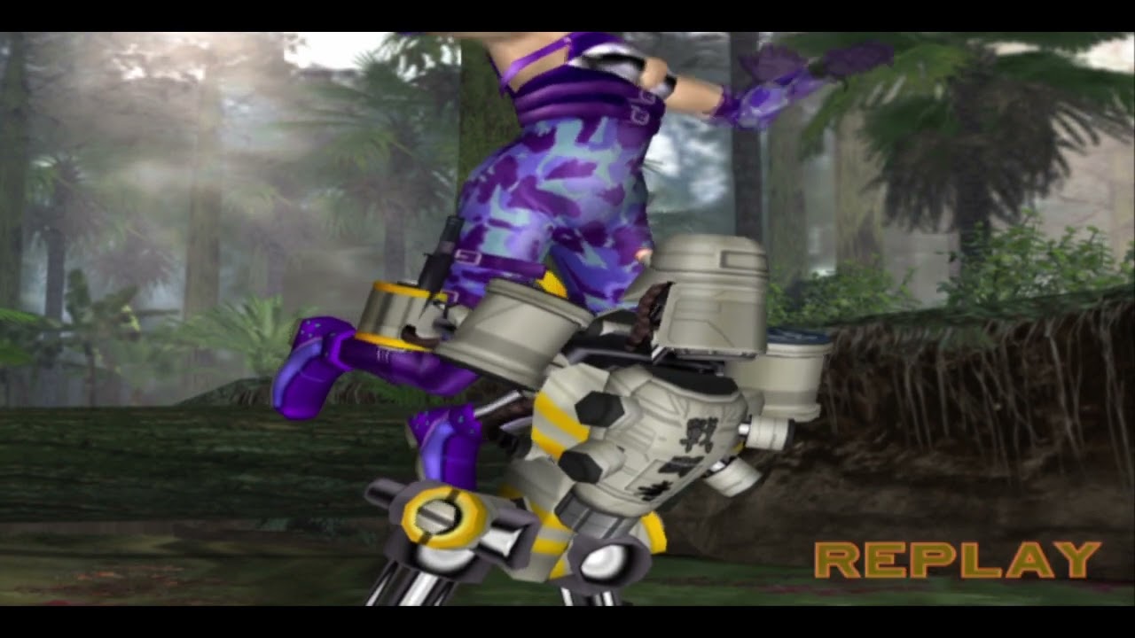 Tekken 4 Combot Bearhugs Nina Purple outfit Jungle stage