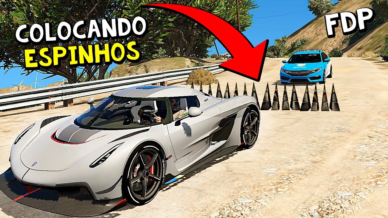 COLOQUEI ESPINHOS PARA DAR FUGA DA POLICIA GTA RP