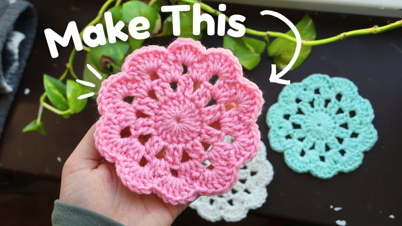 How to Crochet a Simple Coaster in 20-30mins (free pattern)