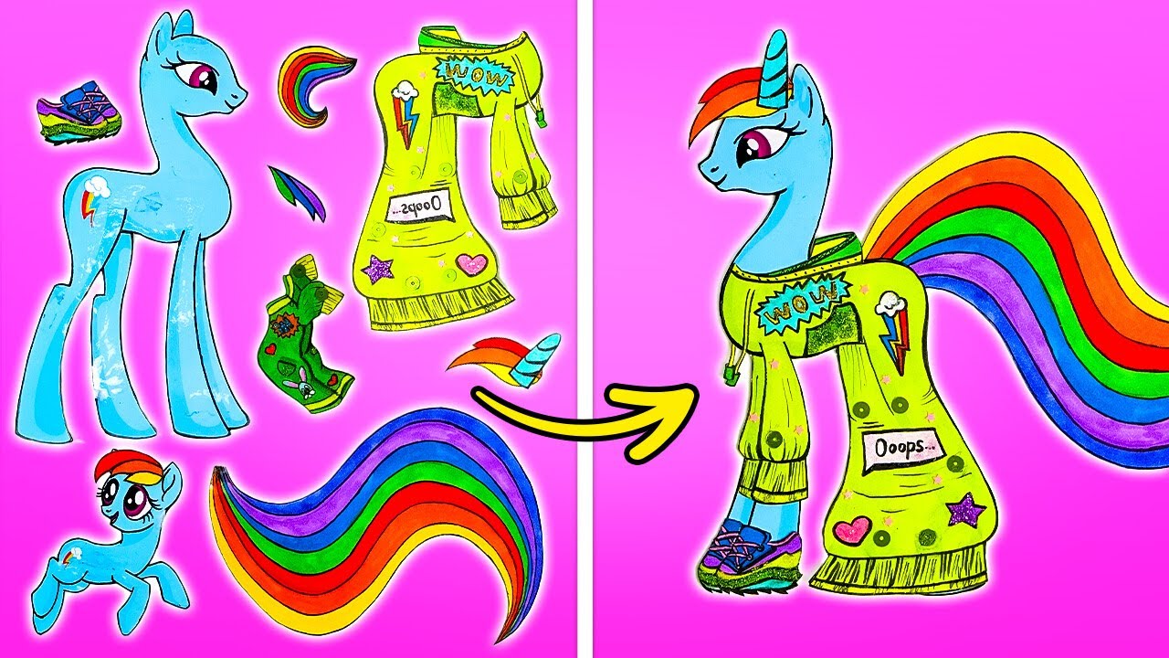 DIY Cute Paper Unicorns And Paper Dolls
