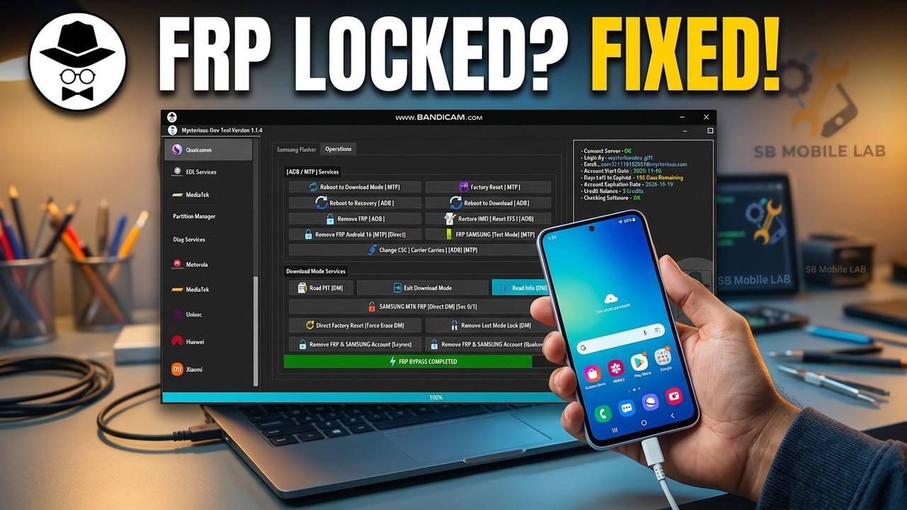 All Samsung FRP Bypass 2026 Android 15/16 | Samsung FRP Tool 2026 | SB Mobile LAB📲