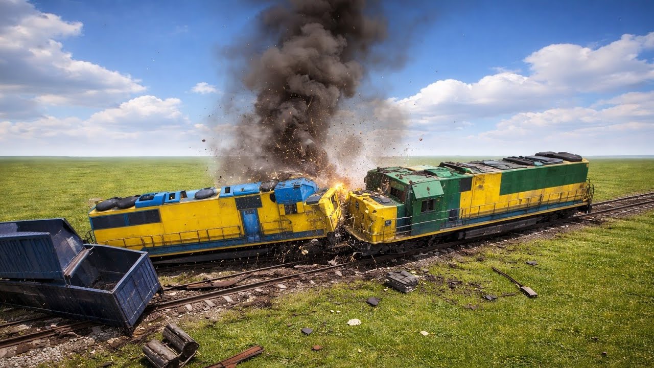 Train vs Train Accident Two Trains Collision | Realistic Accident Animation