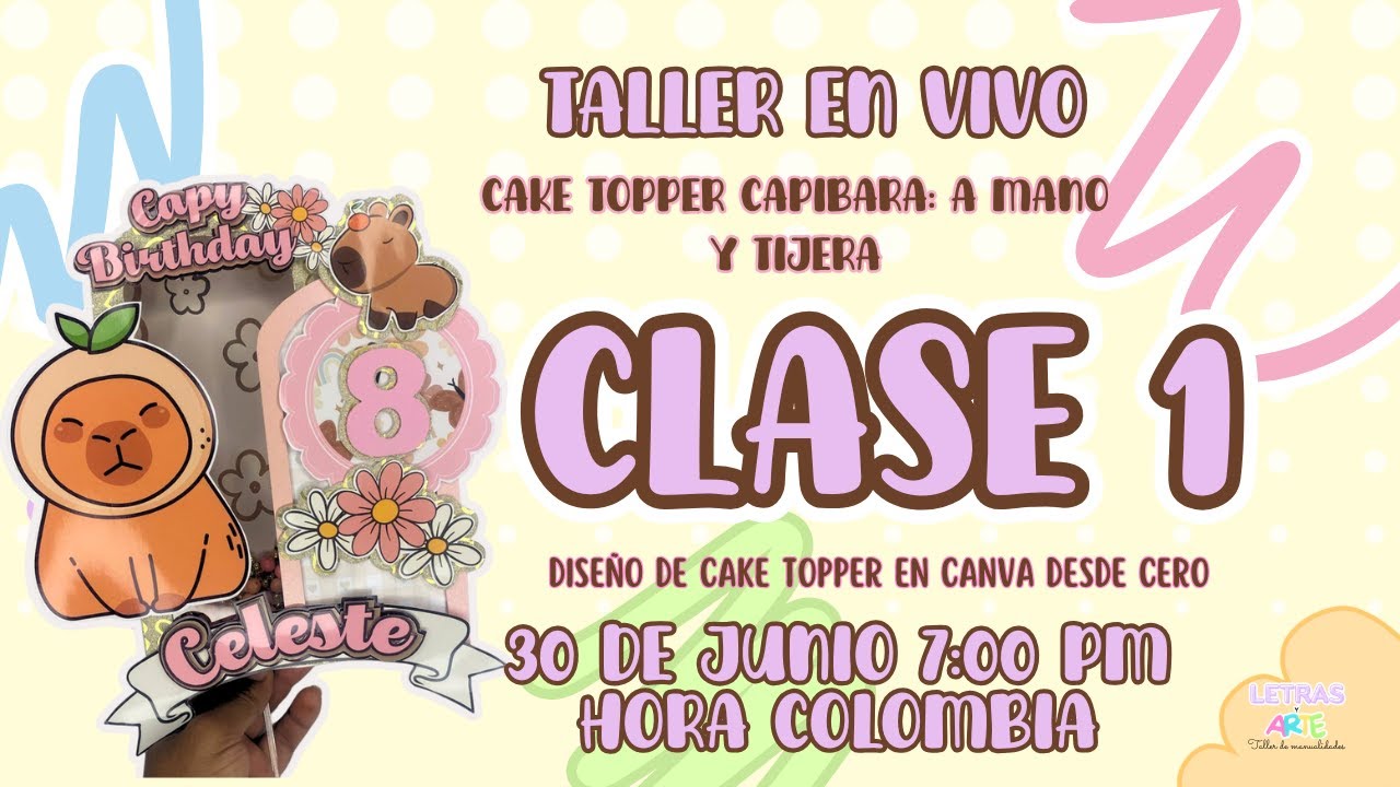 CLASE 1 TALLER CAKE TOPPER CAPIBARA A MANO Y TIJERA✂️✨