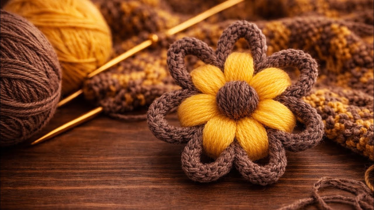 💯✨Glorious & cute💖 crochet🧶 flower🌹 in unique💕 pattern🌟. How the make💓 crochet🤎 flower 🌸? Tutorial❤️
