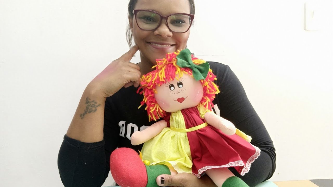 BONECA EMILIA PASSO A PASSO SUPER FÁCIL COM MOLDE GRATUITO ❤️