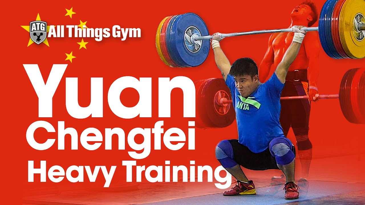 Yuan Chengfei (77kg, China 🇨🇳) Full Session: 180kg Squat Jerk + 210kg Clean Pulls + 240kg Jerk Dips