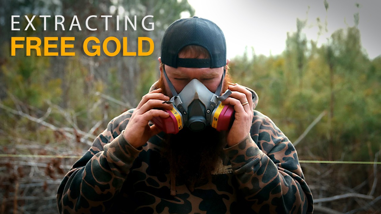 Crushing ore, and roasting sulfides to extract free gold. 
