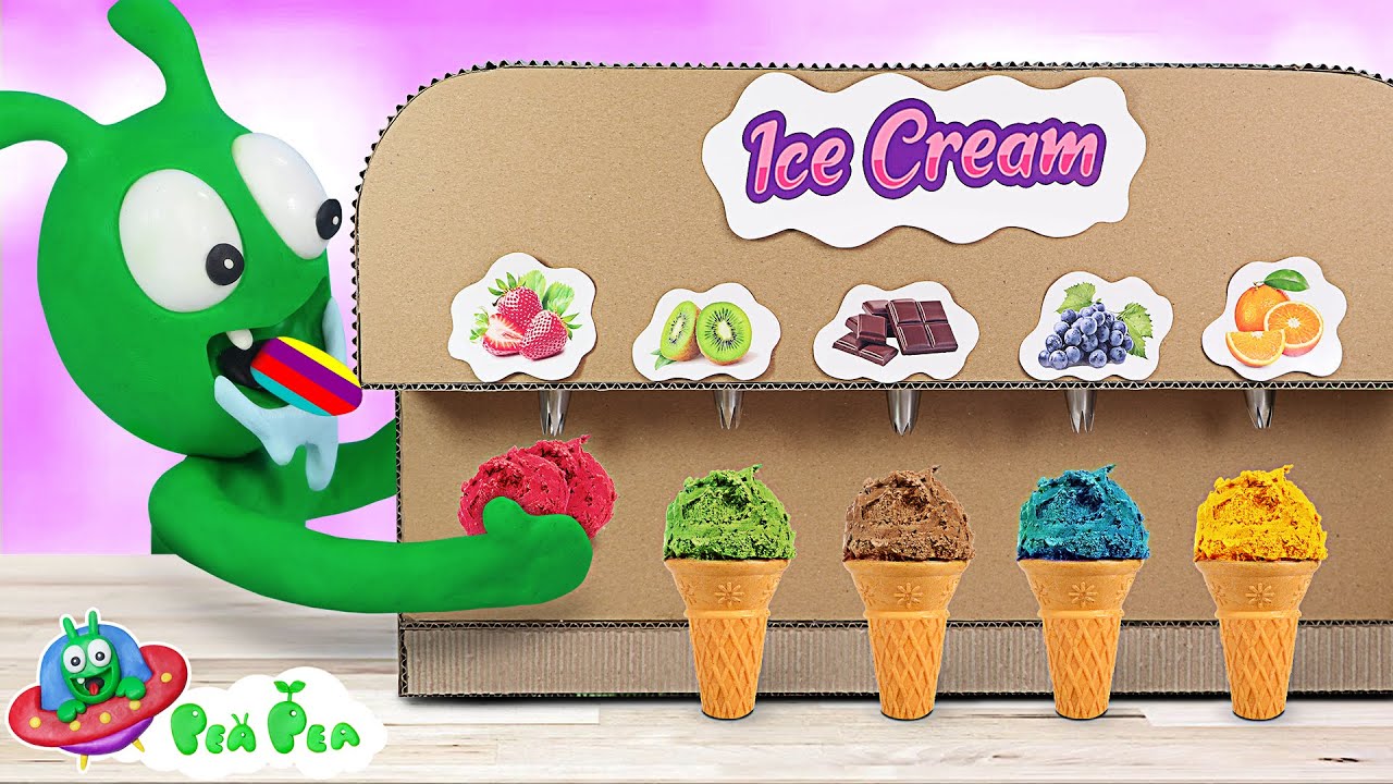 Pea Pea's Giant Ice Cream Vending Machine | Pea Pea Town | Cartoon for Kid