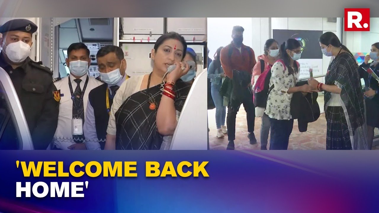 'Welcome Back Home': Smriti Irani Receives Stranded Students Evacuated From War-hit Ukraine | Watch