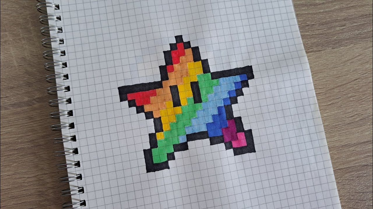 Handmade Pixel Art Kawaii Star | How to draw Pixel Kawaii Star