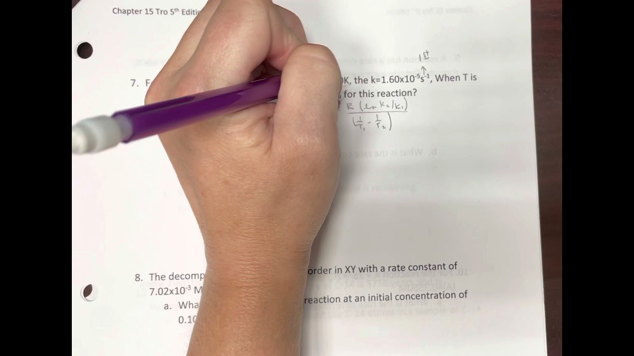 Determining Activation Energy using Arrhenius Equation