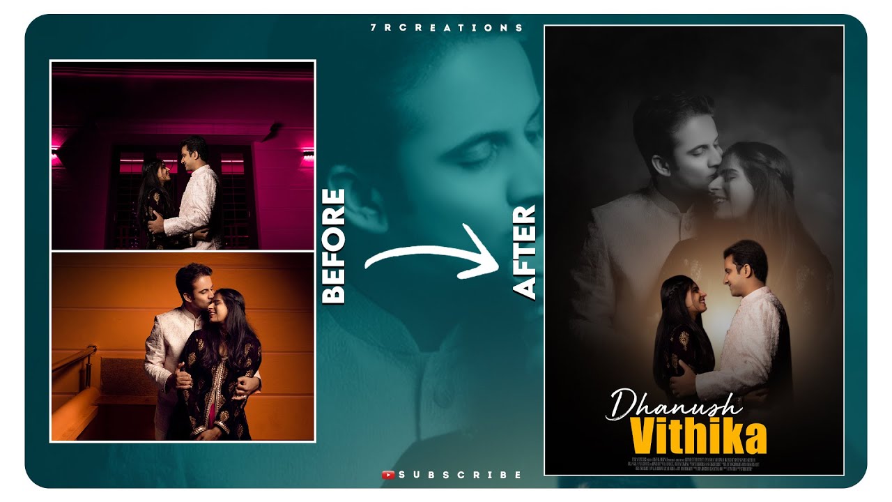 Engagement Poster Design in Photoshop CC Tutorial | 7R Creations | Photoshop Tutorial 2023