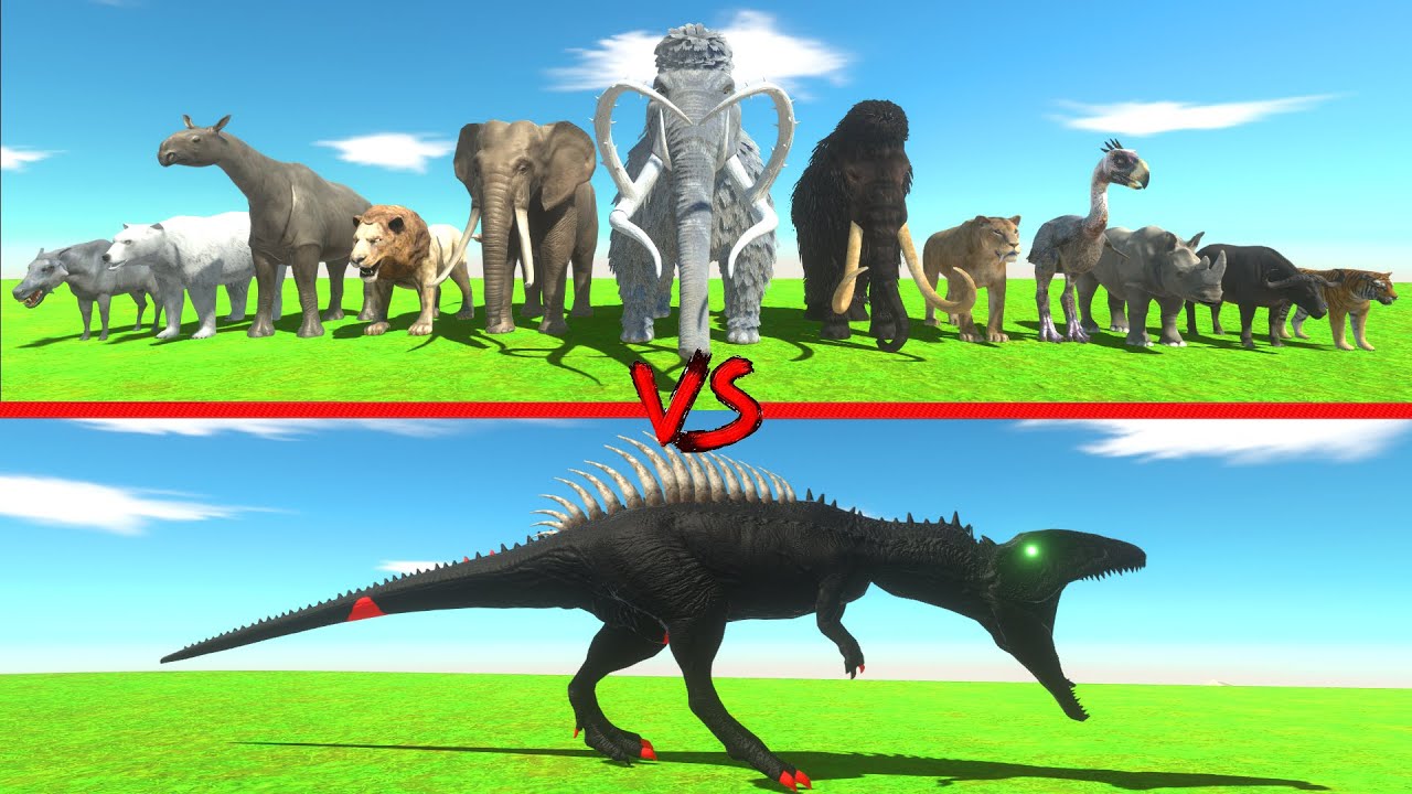 Carcharadontosaurus Dinosaur Shadow in Battle with All Animals - Animal Revolt Battle Simulator
