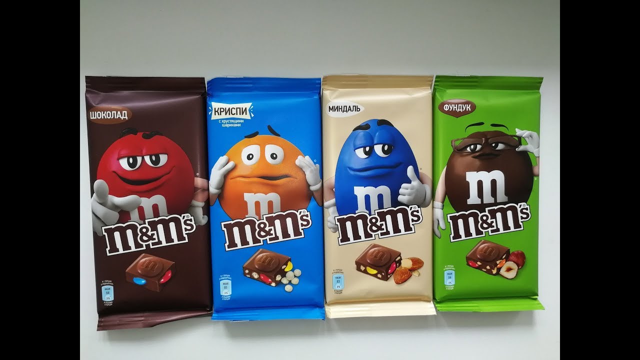 Шоколад M&M's | Фундук | Миндаль | Криспи