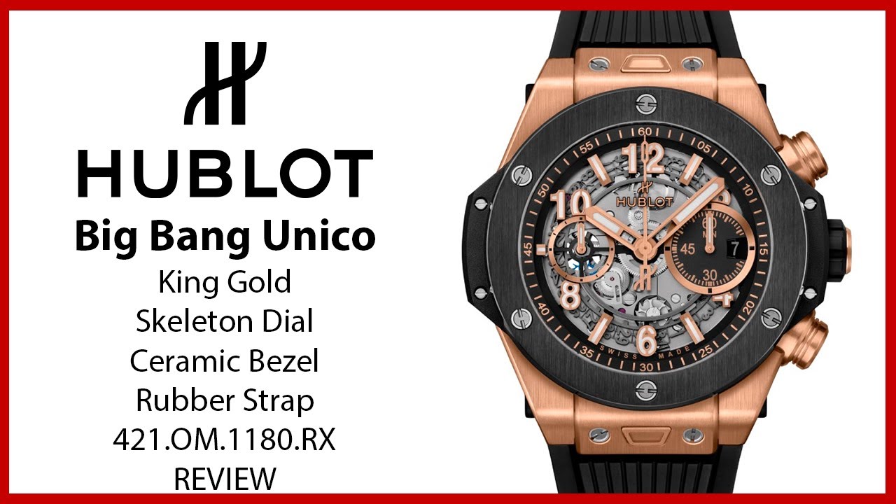 ▶ Hublot Big Bang Unico King Gold Skeleton Dial Ceramic Bezel Rubber Strap 421.OM.1180.RX - REVIEW