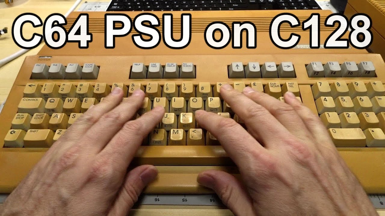 C64 power supply on the yellowest C128 in the world
