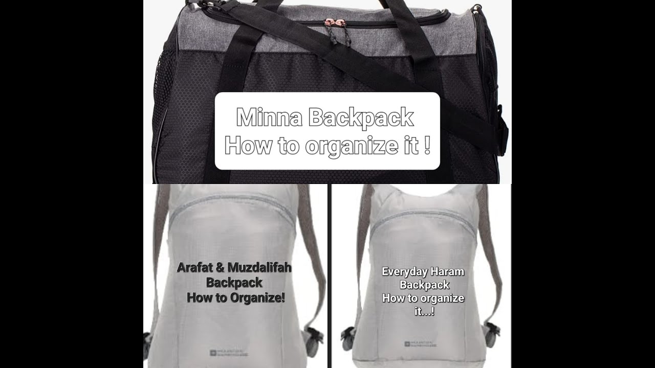 Hajj  Mina Bag, The Day of Arafah Bag, The Night Of Muzdalifah Bag & Everyday Haram Backpack