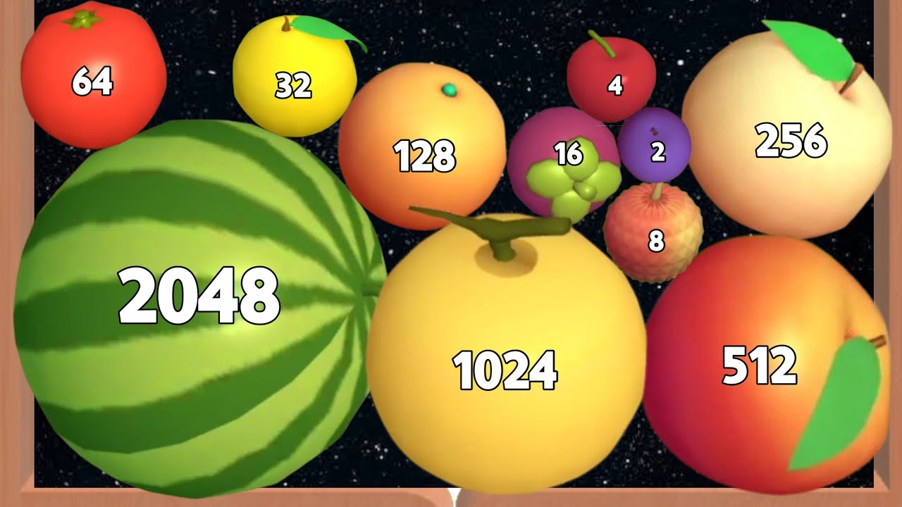 WATERMELON GAME 3D - ASMR Gameplay (Fruits Evolution, Level Up Merge Suika Ball 2048)