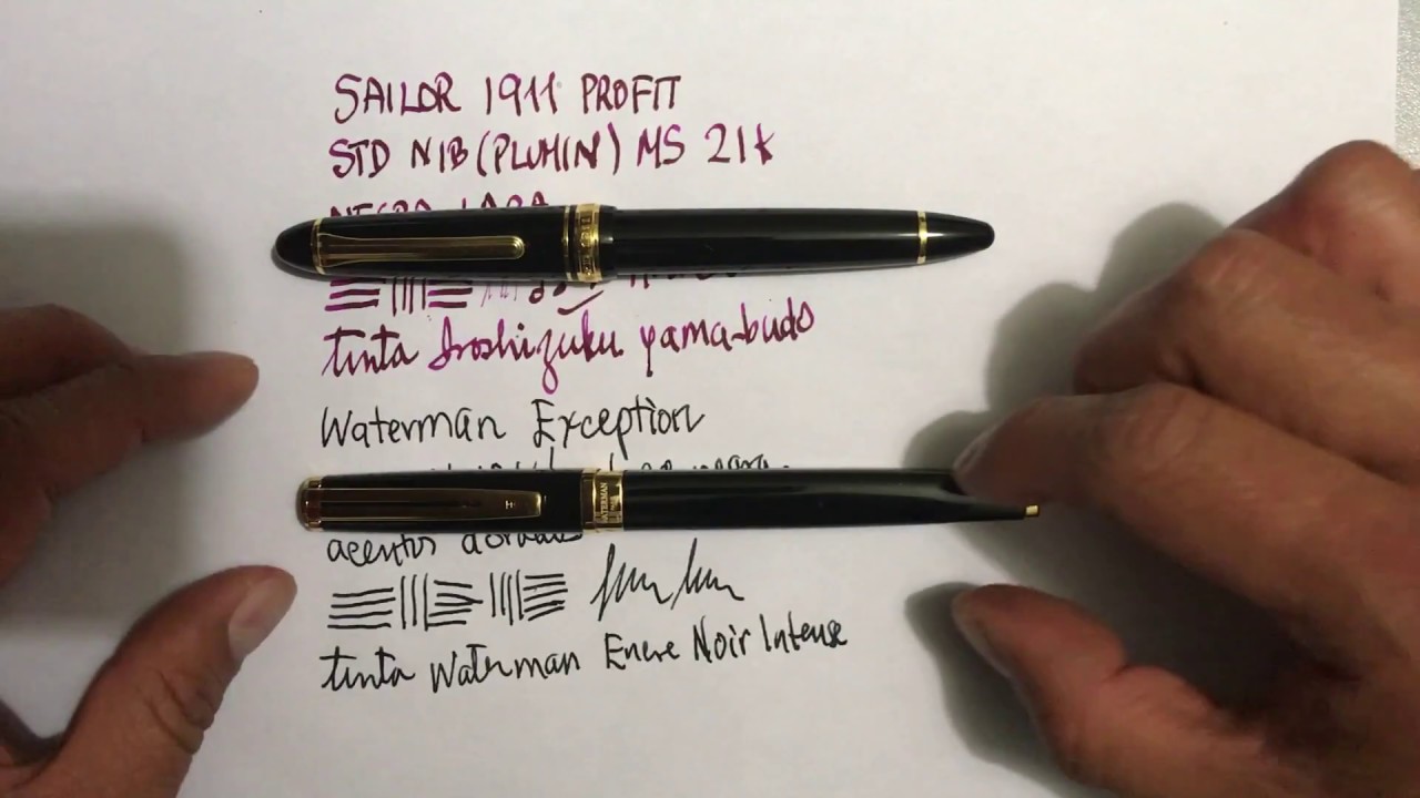 PLUMAS ESTILOGRAFICAS: Sailor 1911 Profit Negro MS y Waterman Exception negro dorado M