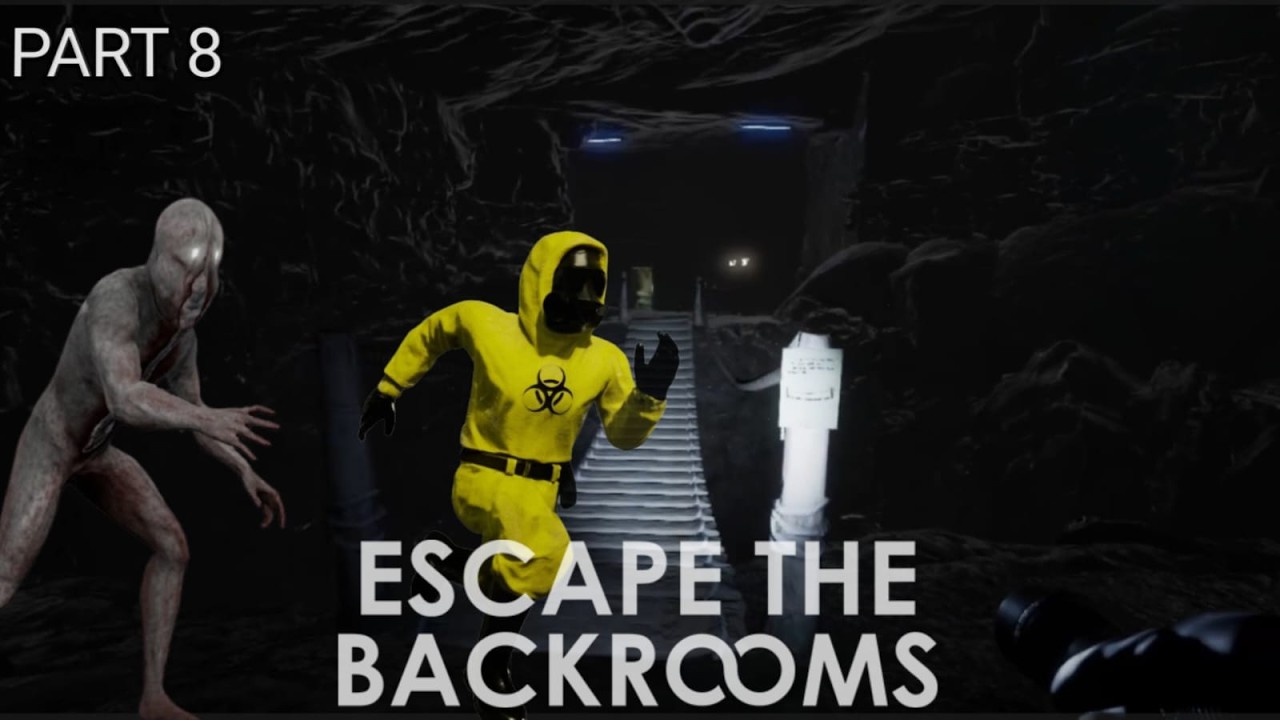 UDAH JUMPA JEMBATAN MALAH DIKEJAR MONSTER YANG BISA MENYAMAR - GAME ESCAPE THE BACROOMS PART 8