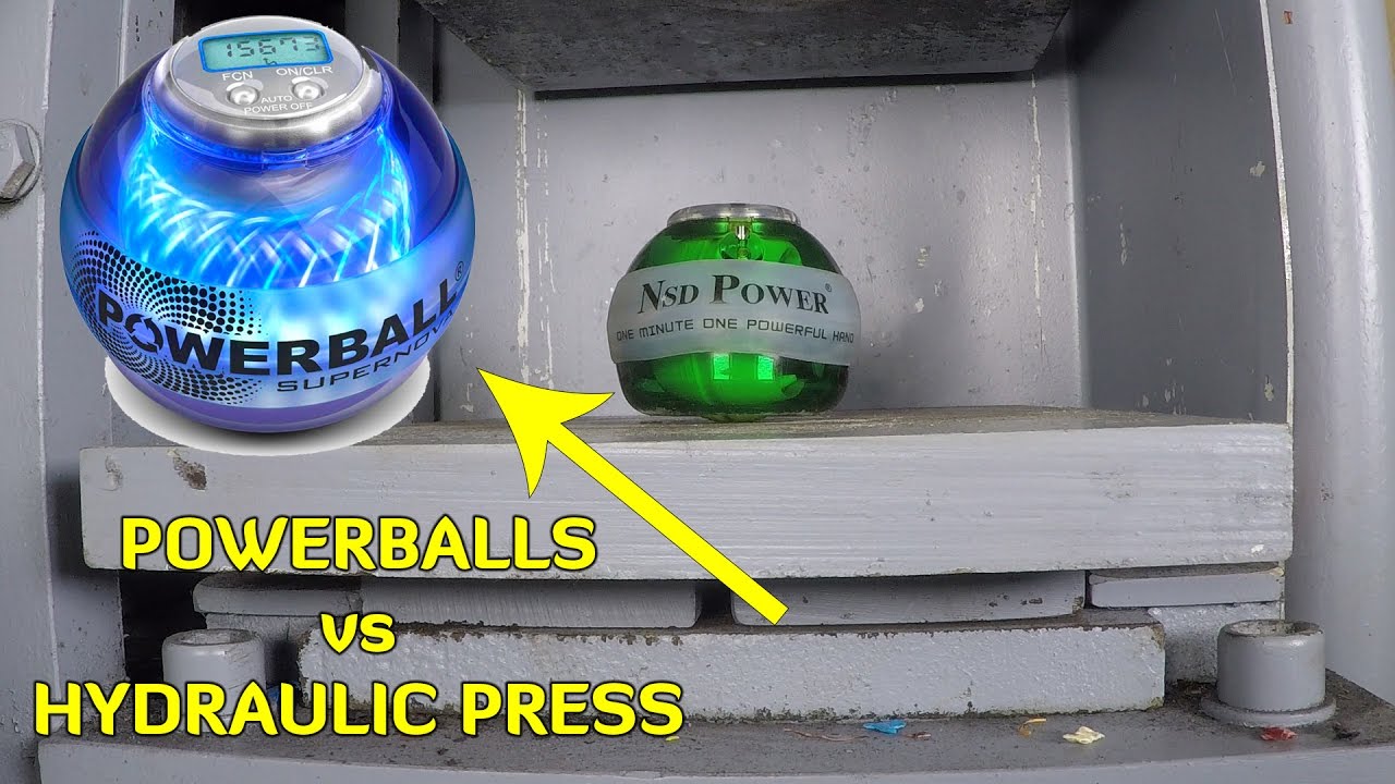 2 POWERBALLS vs HYDRAULIC PRESS