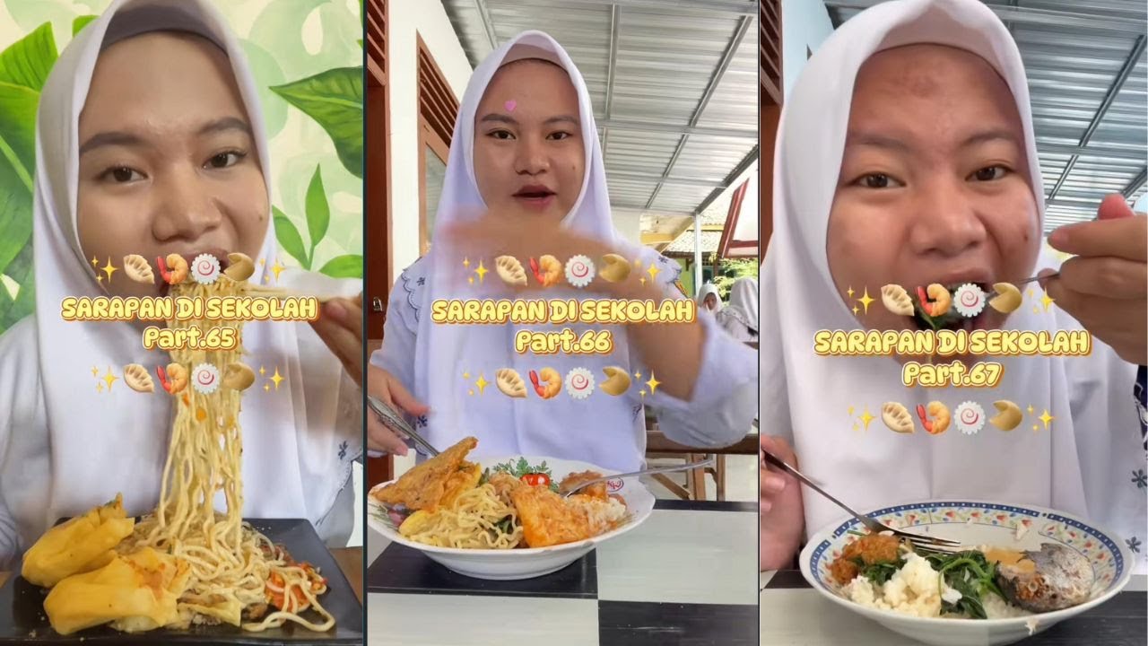 Kompilasi Makan Sarapan Di Sekolah Tiktoker Ibeeengg Part.65-66-67