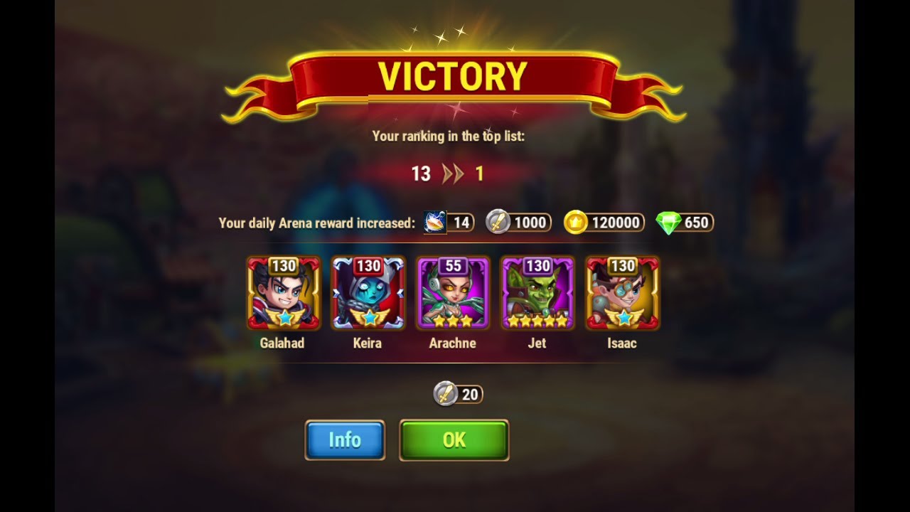 Hero Wars - Defeating Maxed Twins Combo with 12k Arachne