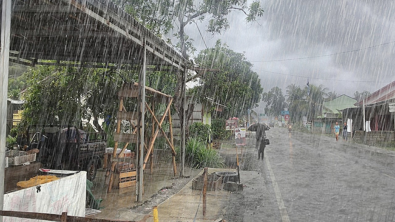 RURAL LIFE DURING ASIA'S BIGGEST RAINSTORM, RAIN WALK FOR RELAXATION, FOCUS, AND SLEEP
