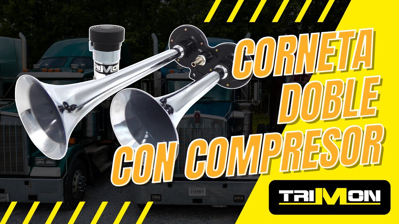 ✅ 📢 CORNETA DE AIRE DOBLE CON COMPRESOR 🚛🎺| TRIMON