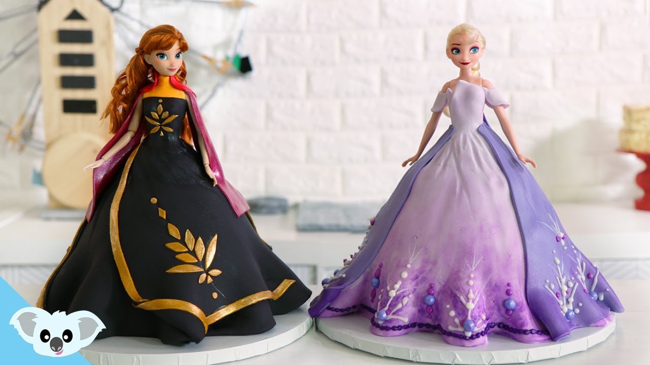 FROZEN 2  Princess Doll Cake | Amazing Elsa and Anna Cake Ideas | How To | Koalipops