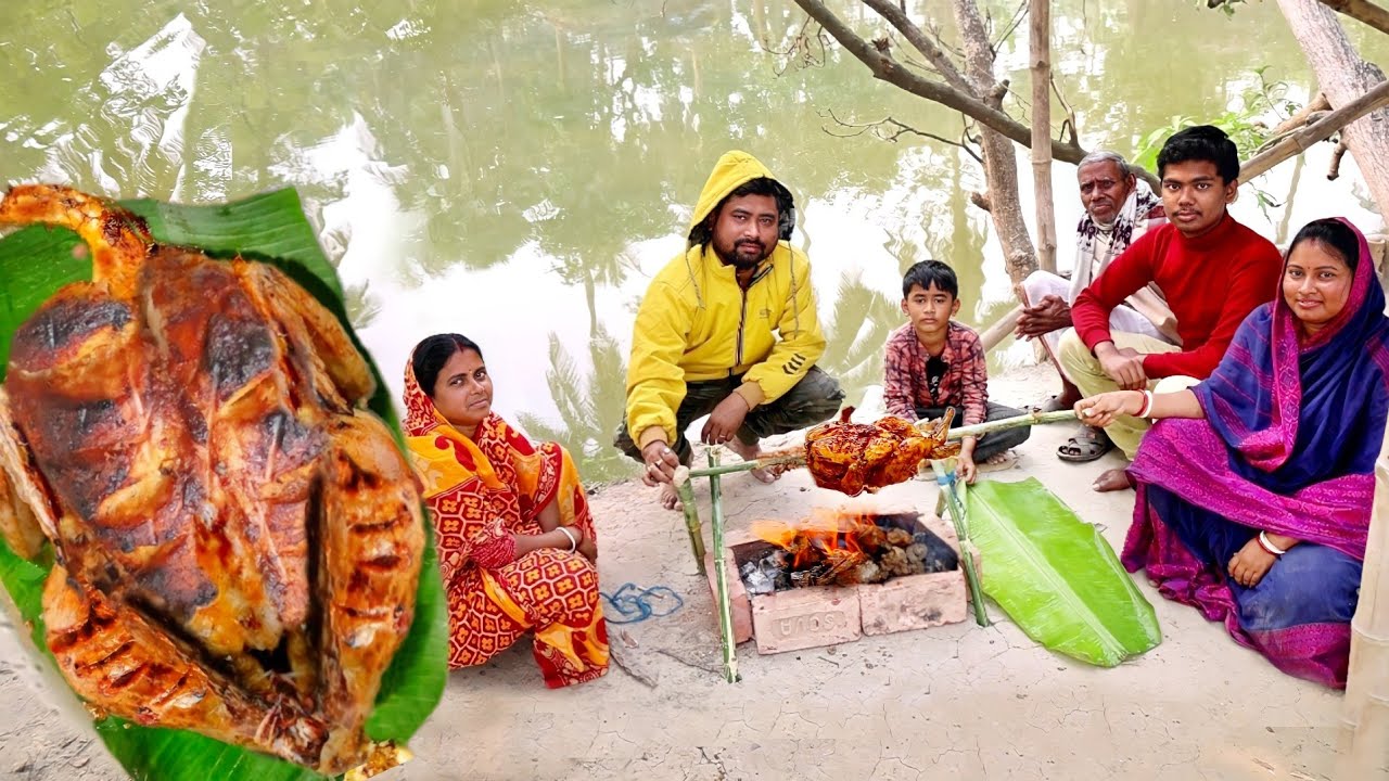 chicken BBQ || কনকনে ঠান্ডায় আগুনে ঝলসানো খুব সহজ chicken barbecue রেসিপি