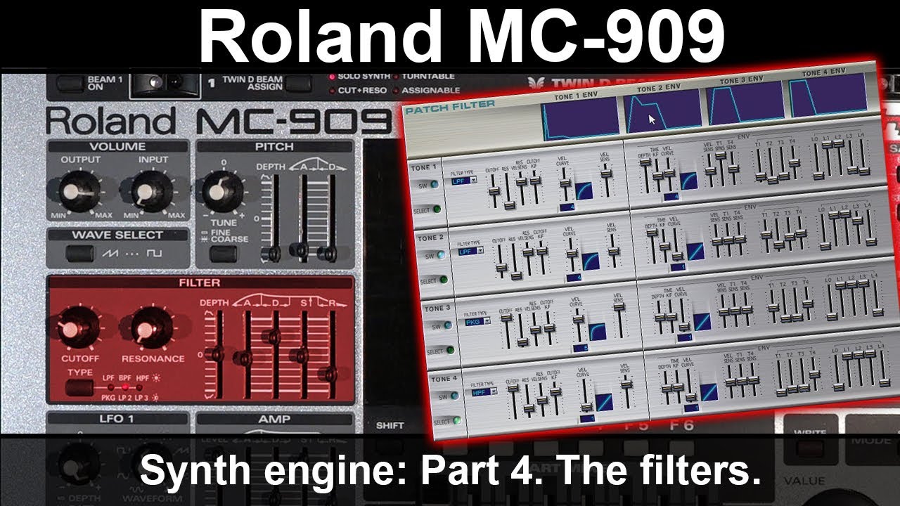 Roland MC-909 groovebox synth engine. Part 4. The filters (small help for Pewdiepie)