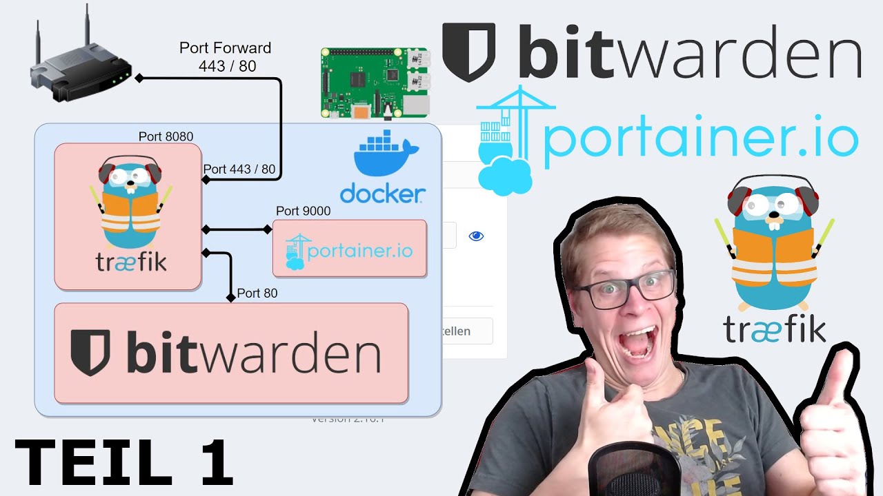 Bitwarden + Traefik + Portainer + Docker installieren TEIL 1 #Selfhost #howto #tutorial #deutsch
