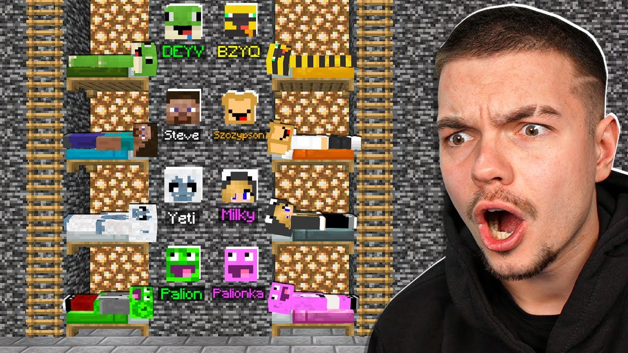 WSZYSCY z PALIONOWA budują BUNKIER przed HEROBRINE...