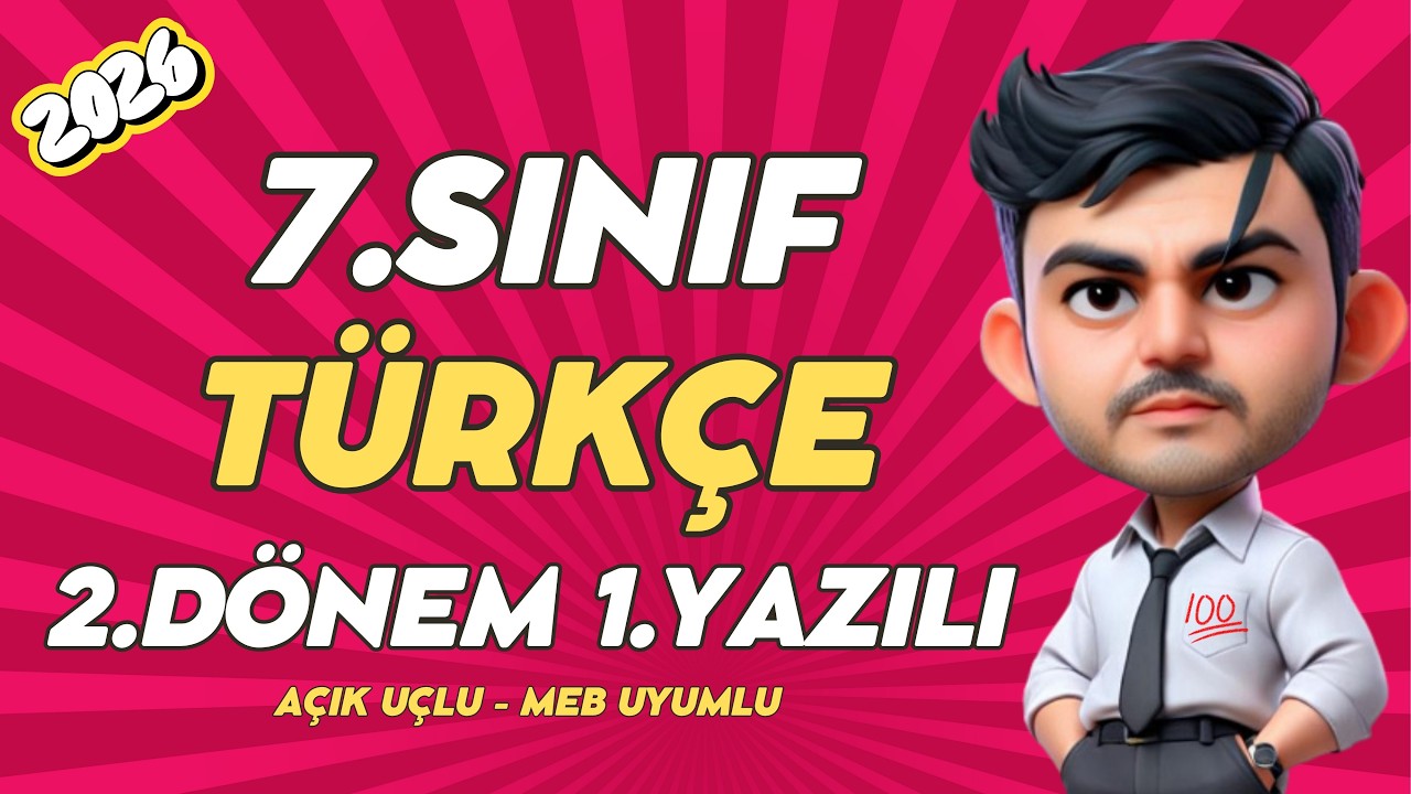 7. Sınıf T&uuml;rk&ccedil;e 2. D&ouml;nem 1. Yazılı Soruları A&ccedil;ık U&ccedil;lu🧑&zwj;🎓 (%99 &Ccedil;ıkabilir 😊)#2026