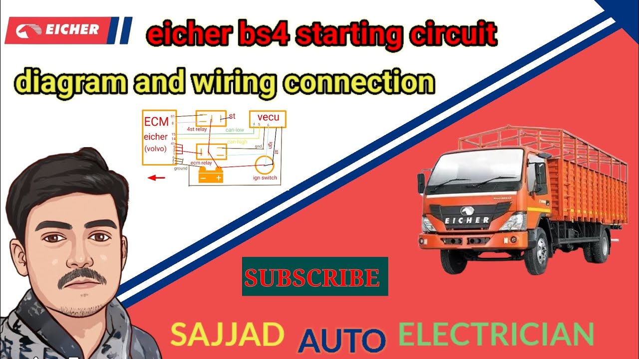 eicher bs4 starting circuit diagram and wiring connection #sajjadautoelectrician
