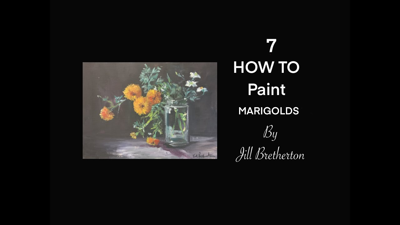 Paint this: marigolds. Episode 7 real time paint along floral still life oil painting demonstration.