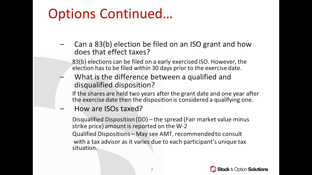 SOS Educational Webcast: Stock Administration: Taxation, Year-End, & Some Things In Between