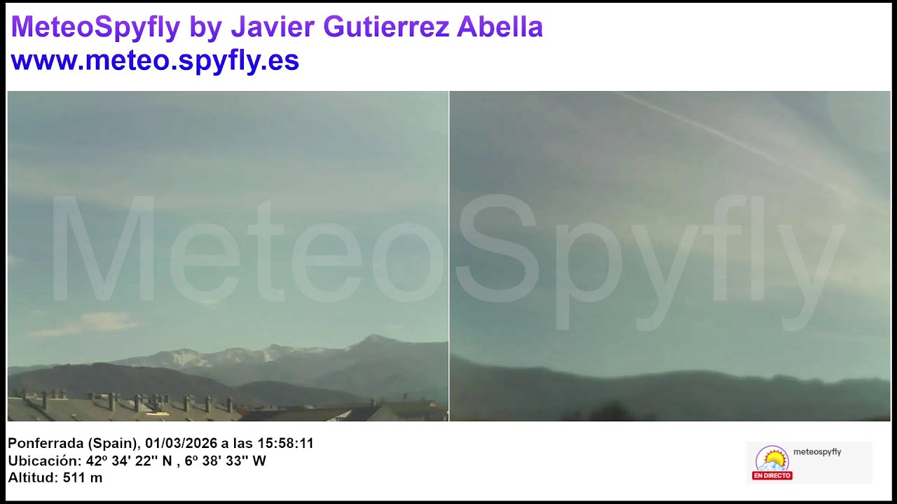 Directo Ponferrada (El Bierzo) - Meteo Spyfly by Javier Gutierrez Abella [WEBCAM LIVE]