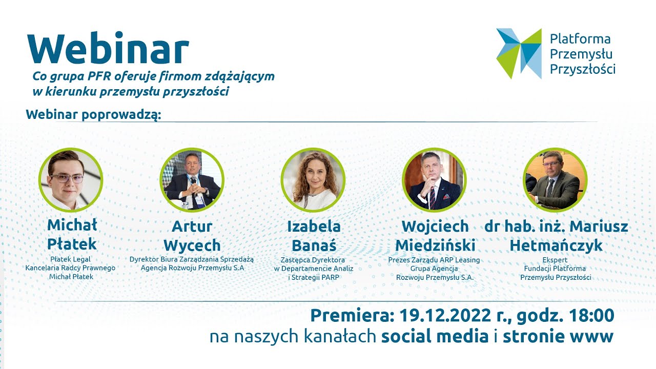 Webinar: Co grupa PFR oferuje firmom zdążającym w kierunku przemysłu przyszłości.
