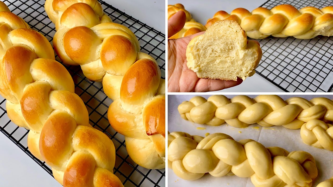 خبز الضفيرة او الخبز المضفر او الخبز المجدول بطعم خطيير جدا ومقادير سهلة قوى