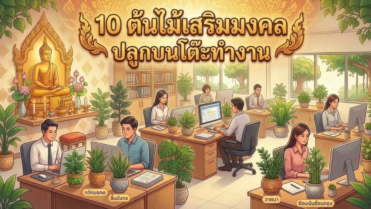 10 ต้นไม้มงคลตั้งโต๊ะทำงาน เสริมดวง เรียกทรัพย์ งานพุ่งรุ่งพุ่งแรง! ✨#ต้นไม้ตั้งโต๊ะทำงา