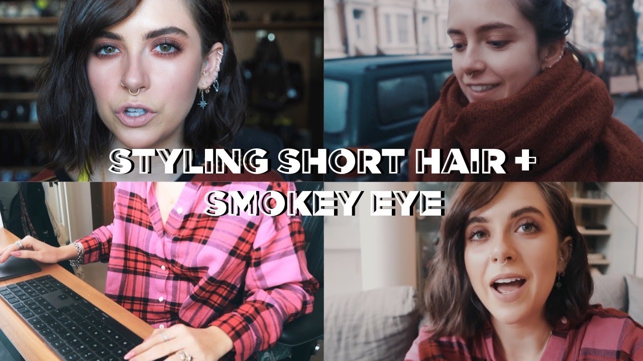 VLOG: WORK DAY + STYLING SHORT HAIR + SMOKEY EYE MAKEUP | sunbeamsjess