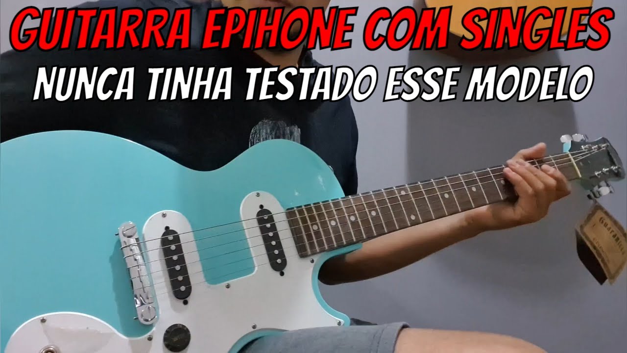 Testando a Guitarra Epiphone Les Paul SL Turquoise Com Single Coil