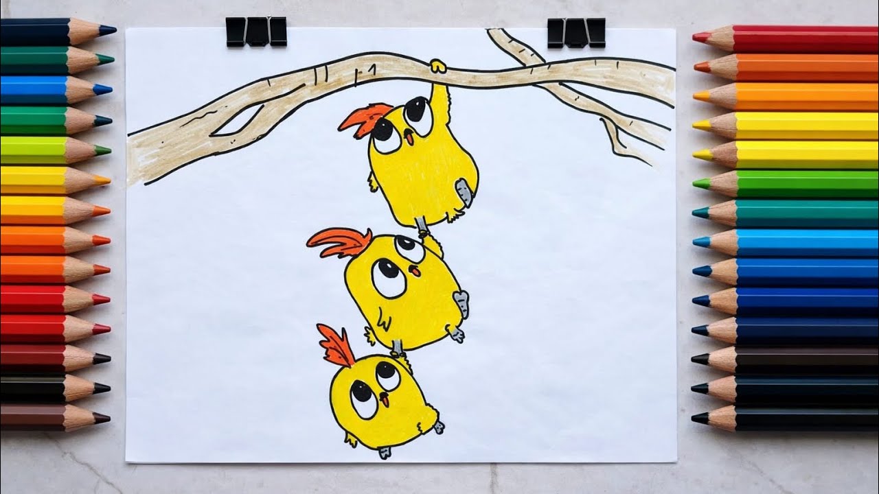 🐣🐤🐥#drawing #colorscope #chicken #art #shorts 