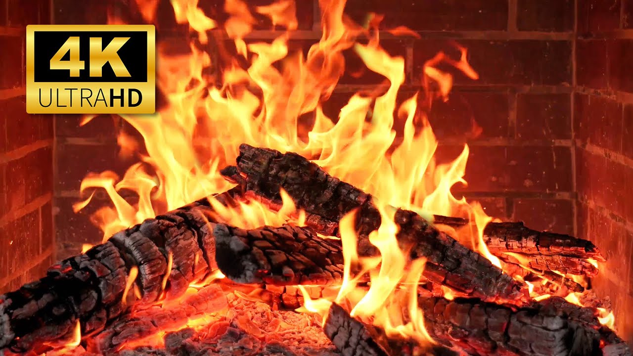 ASMR Fireplace 4K Cozy Winter Night 🔥 Relaxing Sleep Sounds with Crackling Logs