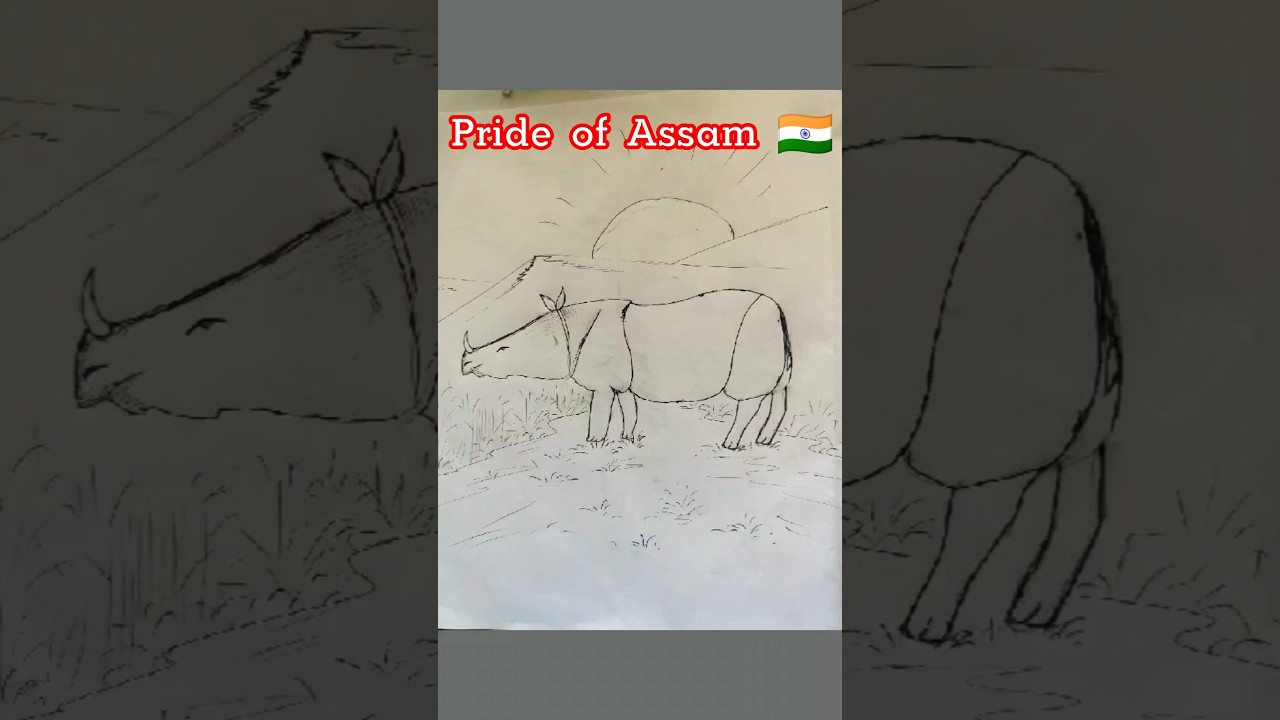 Rhino of Assam ❤️ | Art that shows power & pride 🇮🇳 