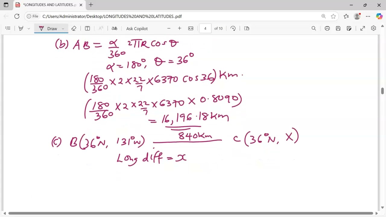 Longitudes and Latitudes. Form 4 Mathematics.#kcse1996